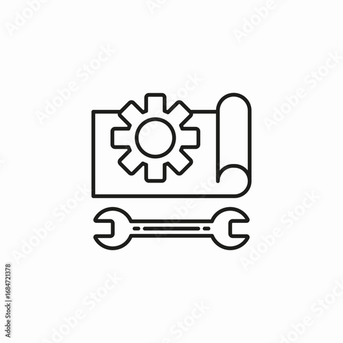 blueprint tool design icon sign vector