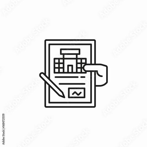 building plan signing icon sign vector