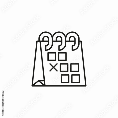 calendar with marked date icon sign vector