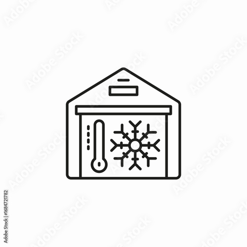 cold storage warehouse icon sign vector