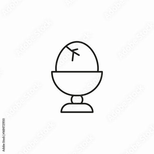 cracked egg in cup icon sign vector