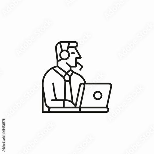 customer support representative icon sign vector