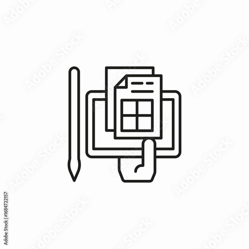 digital document signature icon sign vector