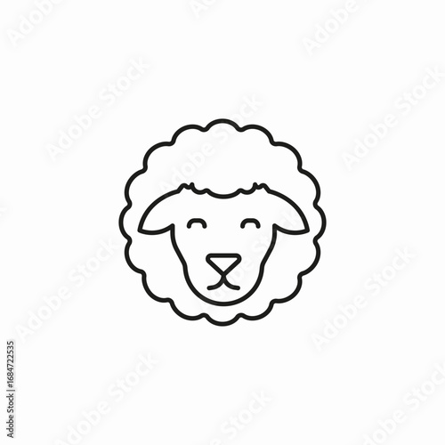 fluffy sheep head icon sign vector