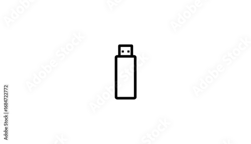 USB thumb drive in minimalistic design on white background  
