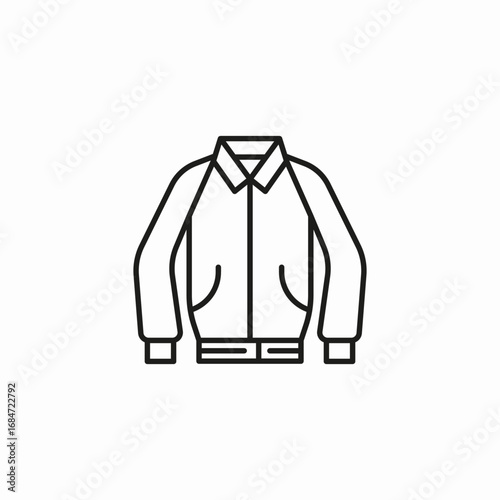 front zipper jacket icon sign vector