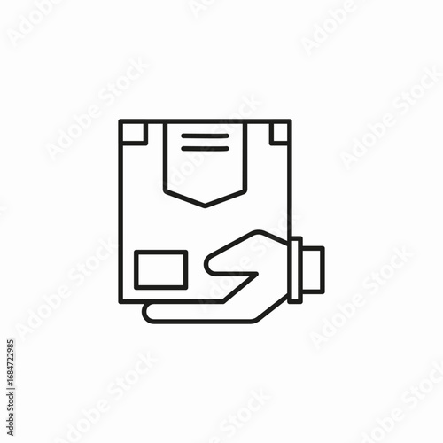 hand holding box icon sign vector