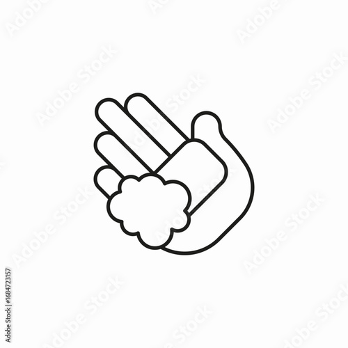 hand with soap icon sign vector