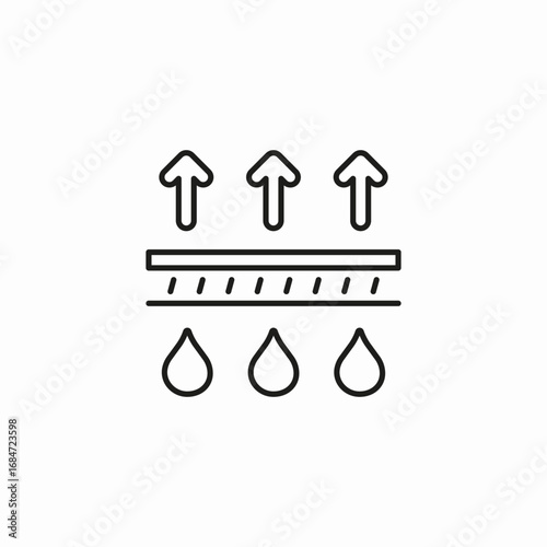 moisture wicking upward icon sign vector