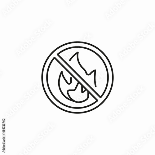 non flammable material icon sign vector