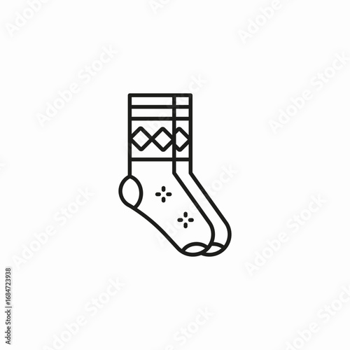 patterned winter socks icon sign vector
