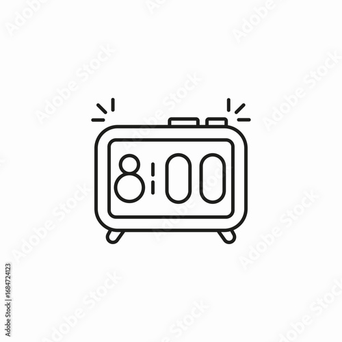 retro alarm clock icon sign vector