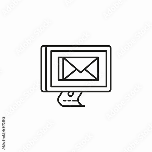 screen email notification icon sign vector