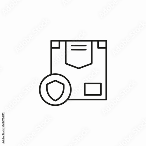 secure delivery box icon sign vector