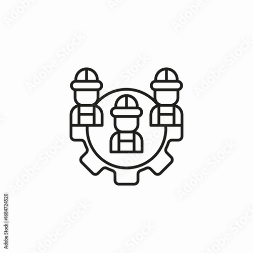 team of engineers icon sign vector
