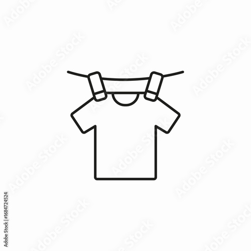 t shirt line icon sign vector