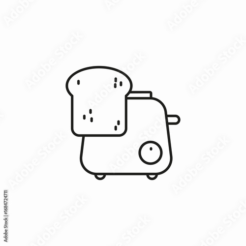 toaster with bread icon sign vector