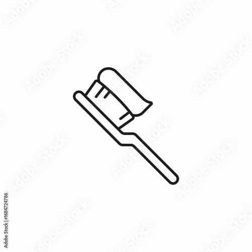 toothed cleaning brush icon sign vector