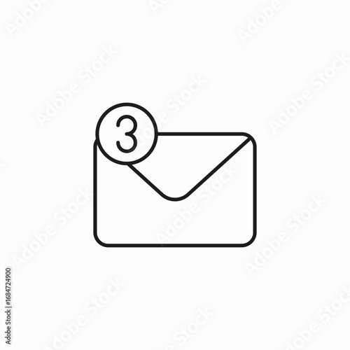 unopened mail notification icon sign vector