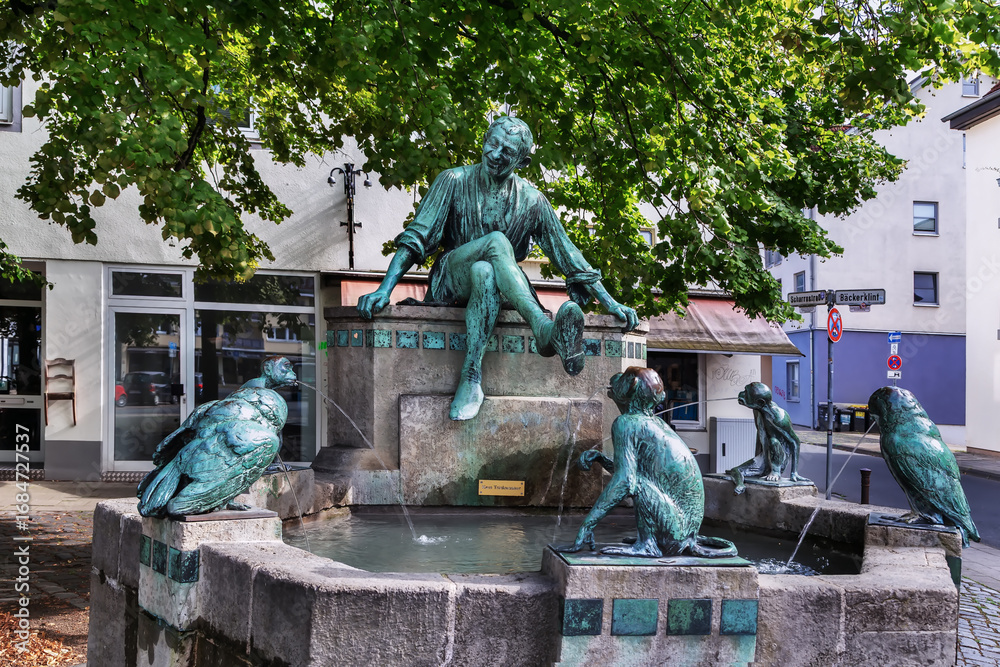 Obraz premium Eulenspiegel Fountain, Brunswick, Germany