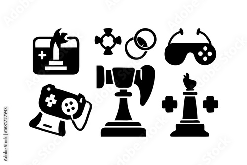 Set of gaming and medical icons
