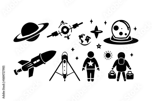 Space and astronaut elements for creative projects