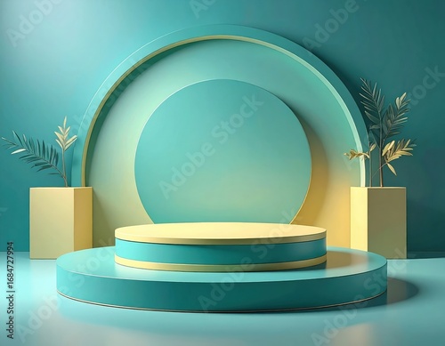 beautiful background for product display and promotion  with cylinder podium 