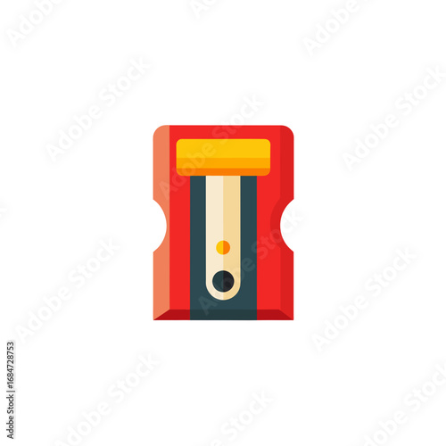 Pencil Sharpener Flat Vector Illustration, School Supply, Stationery Tool Clipart