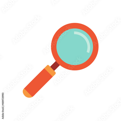 Magnifying Glass Flat Vector Illustration, Search Tool, Detective Equipment Clipart