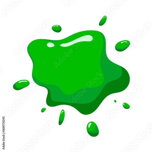 vector illustration of green slime blob isolated on white background