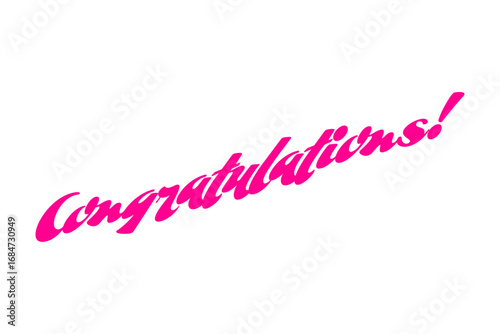 Congratulations! - 筆記体で書いた、Congratulations!（おめでとうございます！）の文字の、おしゃれなロゴマーク
