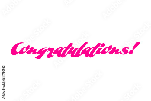 Congratulations! - 筆記体で書いた、Congratulations!（おめでとうございます！）の文字の、おしゃれなロゴマーク
