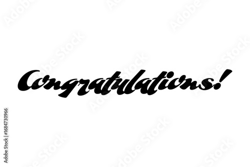 Congratulations! - 筆記体で書いた、Congratulations!（おめでとうございます！）の文字の、おしゃれなロゴマーク
