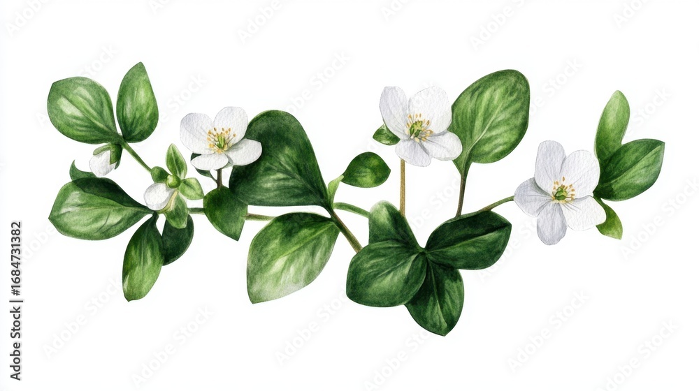 Obraz premium Watercolor botanical illustration of common field flowers isolated on white