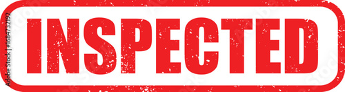 Inspected Stamp Vector | Red Grunge Rubber Stamp Design for Quality Control, Logistics, and Document Review