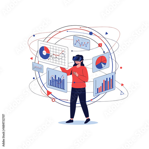 Immersive virtual reality experience enhances data analysis and visualization for futuristic business insights