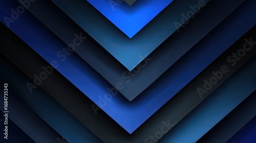 Dark Blue Black Abstract Geometric Chevron Art Gradient Background Minimalist Modern Design.