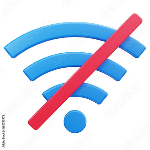 No WiFi Connection Icon 3D Design