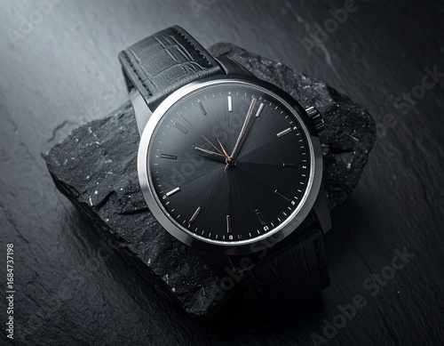 Wallpaper Mural Sleek watch on dark stone Torontodigital.ca