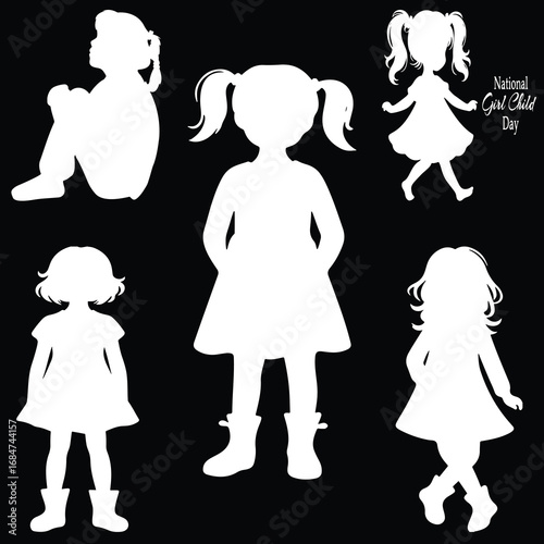 Silhouettes of young girls celebrating the spirit and empowerment of the International Day of the Girl Child showcasing innocence joy and hope for a brighter future