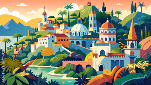 Sintra in Portugal captivates with colorful palaces, lush gardens, romantic architecture, and mystical hills, blending Moorish, Gothic, and Manueline influences into a dreamlike cultural landscape.