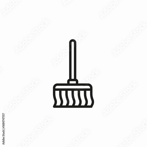 cleaning brush broom icon sign vector