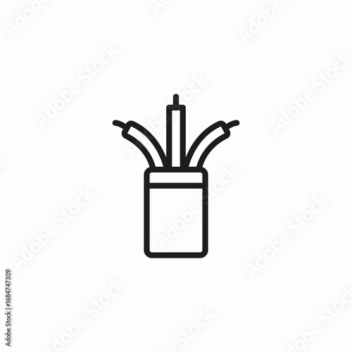 cut electric wires icon sign vector