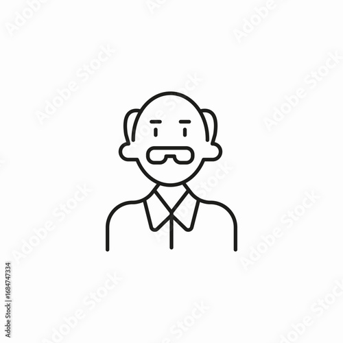 elderly man mustache icon sign vector