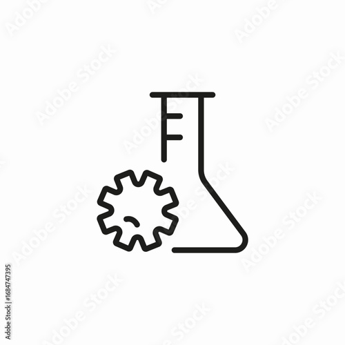 erlenmeyer flask gear icon sign vector