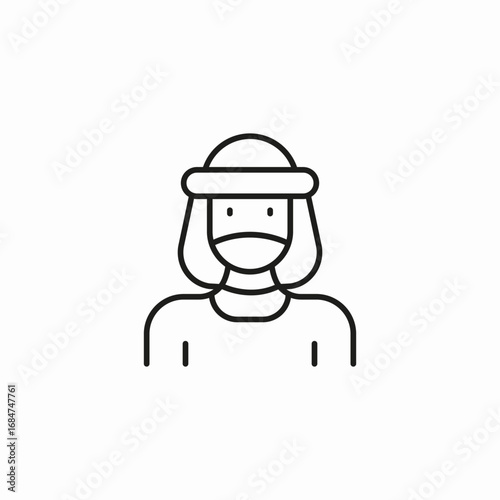 female with mask icon sign vector