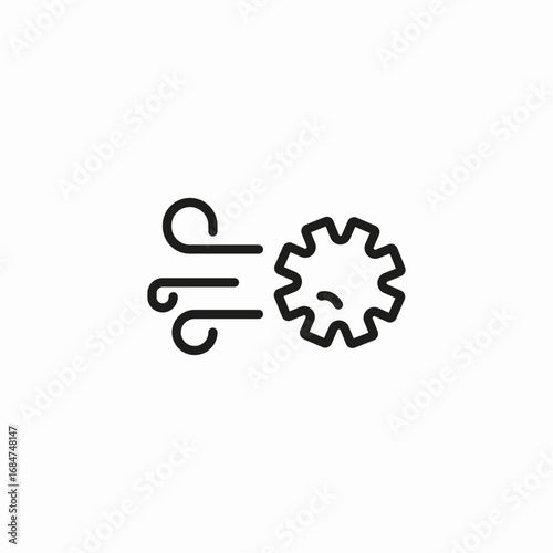 gear with wind icon sign vector