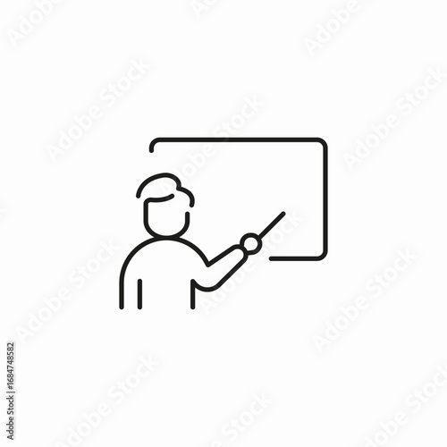 male teacher board icon sign vector