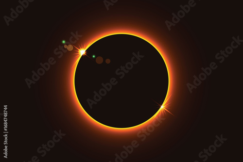 Solar Eclipse Illustration background. Total solar eclipse vector illustration.