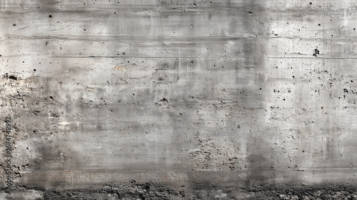 Grungy concrete wall texture with weathered surface, stains, and rough imperfections in a grey industrial style background
